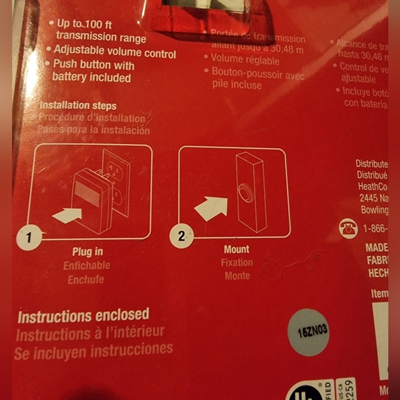 Utilitech Wireless Doorbell #0568971 - Picture 5 of 6